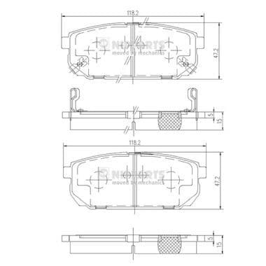 set placute frana,frana disc NIPPARTS J3610305
