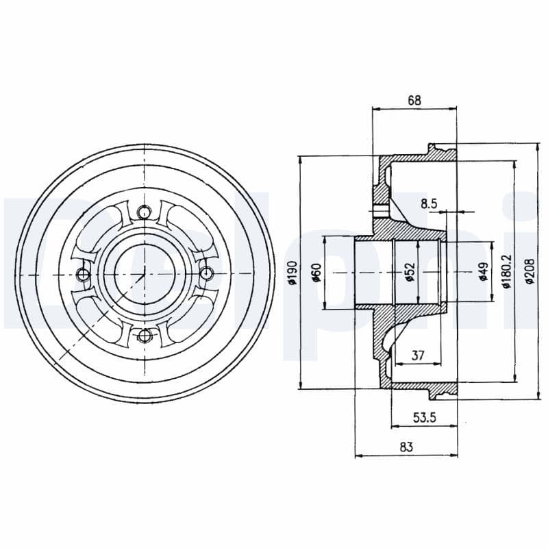 Tambur frana DELPHI BF272