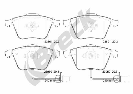 set placute frana,frana disc BRECK 23950 00 552 10
