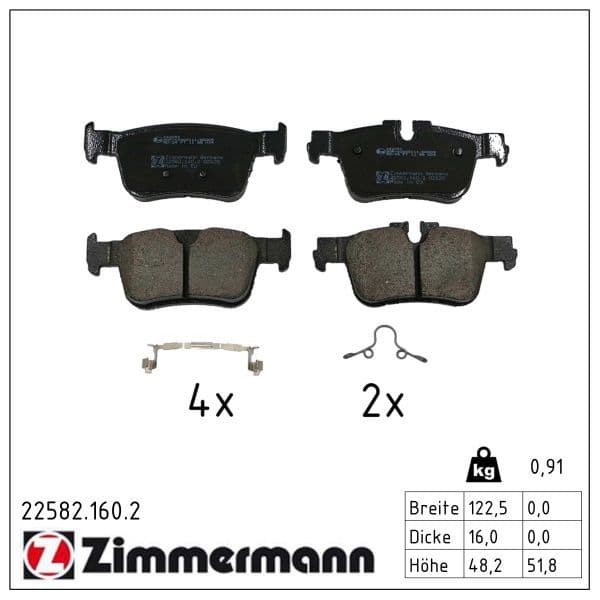 set placute frana,frana disc ZIMMERMANN 22582.160.2