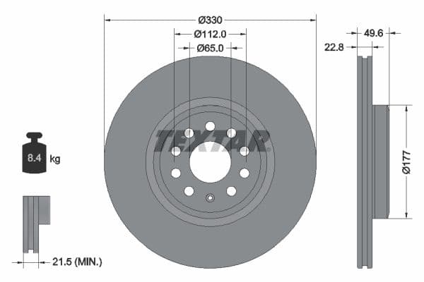 Disc frana TEXTAR PRO 92327103