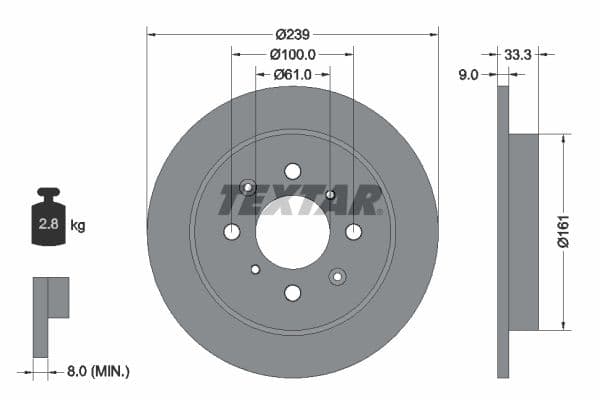 Disc frana TEXTAR 92204000