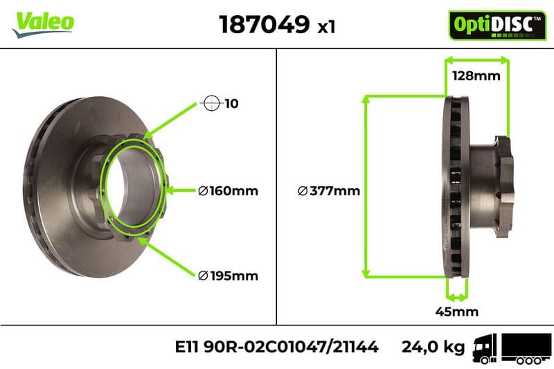 Disc frana VALEO 187049