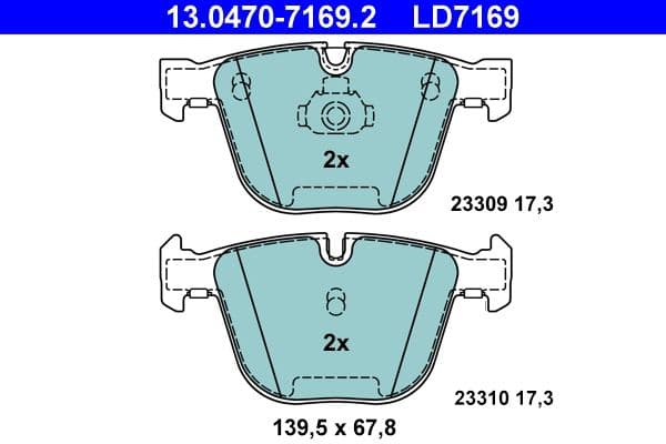 set placute frana,frana disc ATE Ceramic 13.0470-7169.2