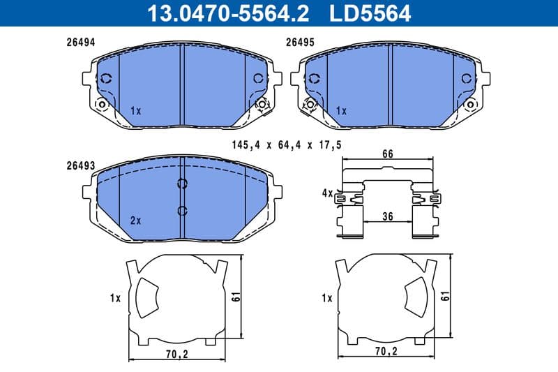 set placute frana,frana disc ATE Ceramic 13.0470-5564.2