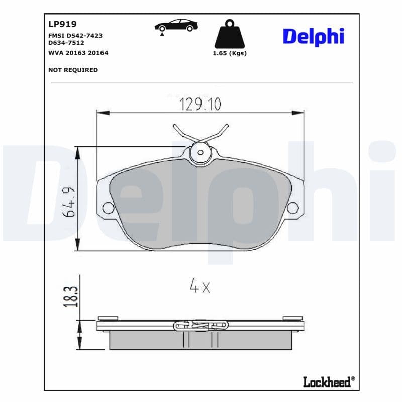 set placute frana,frana disc DELPHI LP919
