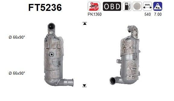 Filtru funingine/particule, sist.de esapament AS-PL FT5236