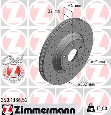 Disc frana ZIMMERMANN SPORT Z 250.1386.52