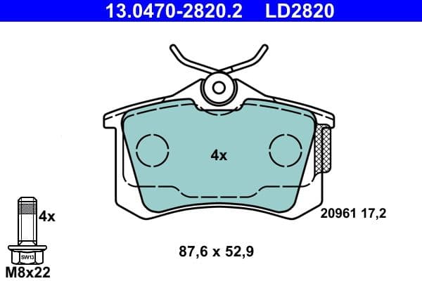 set placute frana,frana disc ATE Ceramic 13.0470-2820.2