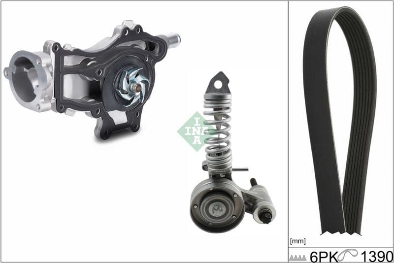Pompa apa + Set curea transmisie cu caneluri Schaeffler INA 529 0325 30
