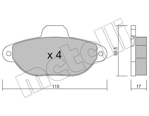 set placute frana,frana disc METELLI 22-0159-1