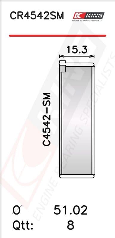Cuzinet bielă KING CR4542SM0.25