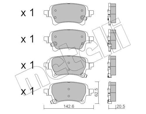 set placute frana,frana disc METELLI 22-1376-0