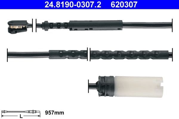 senzor de avertizare,uzura placute de frana ATE 24.8190-0307.2
