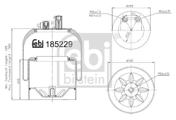Burduf, suspensie pneumatica FEBI BILSTEIN 185229
