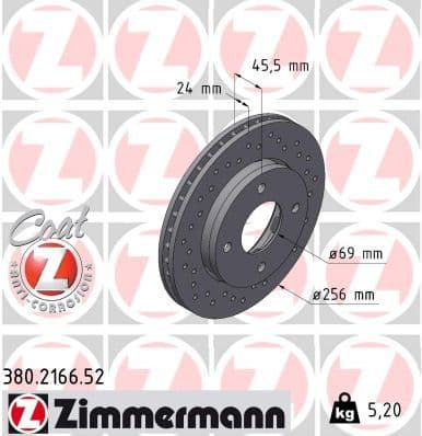 Disc frana ZIMMERMANN SPORT Z 380.2166.52