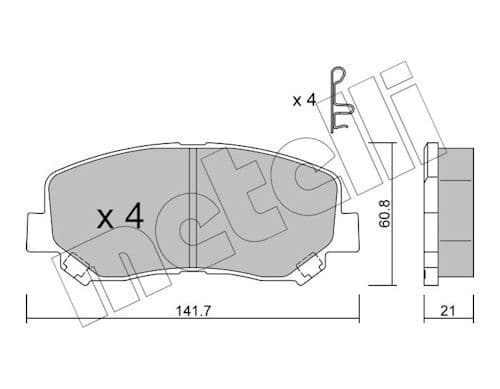 set placute frana,frana disc METELLI 22-0969-1
