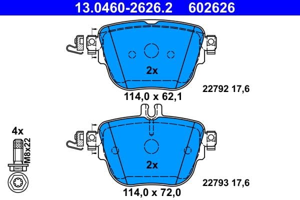 set placute frana,frana disc ATE 13.0460-2626.2
