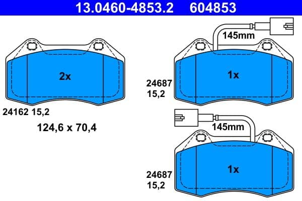 set placute frana,frana disc ATE 13.0460-4853.2