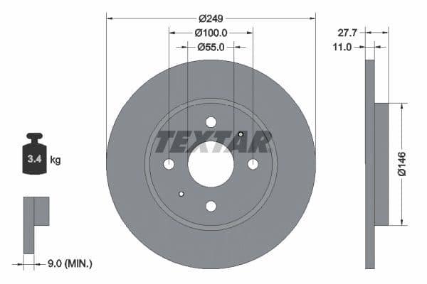Disc frana TEXTAR PRO 92354903