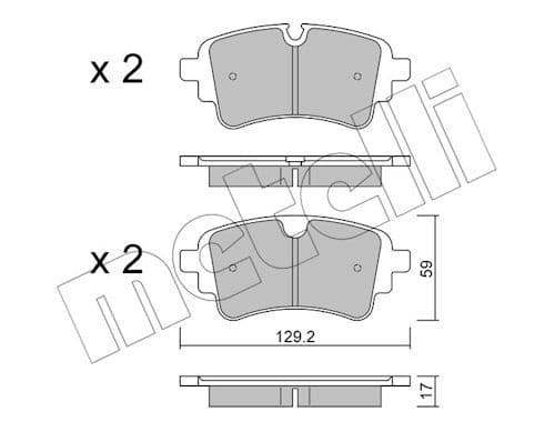 set placute frana,frana disc METELLI 22-1129-1