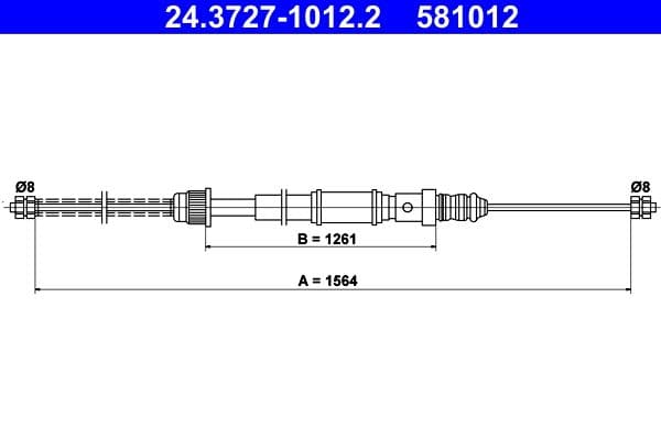Cablu, frana de parcare ATE 24.3727-1012.2