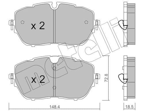 set placute frana,frana disc METELLI 22-1105-0