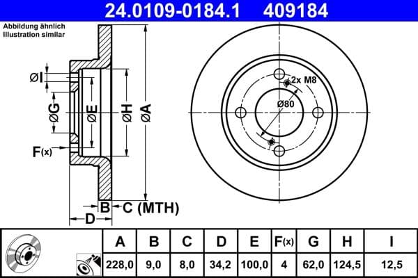 Disc frana ATE 24.0109-0184.1