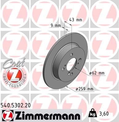 Disc frana ZIMMERMANN COAT Z 540.5302.20