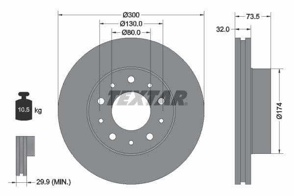 Disc frana TEXTAR PRO 92157303