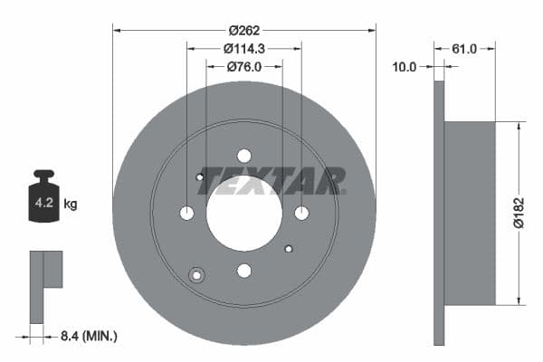 Disc frana TEXTAR 92130900