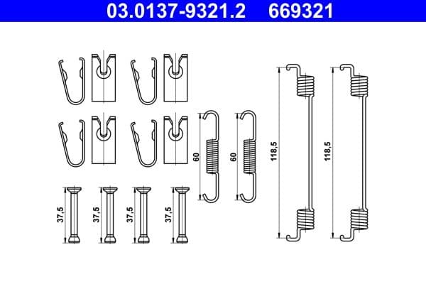 Set accesorii, sabot de frana ATE 03.0137-9321.2