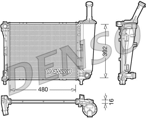 Radiator, racire motor DENSO DRM09088