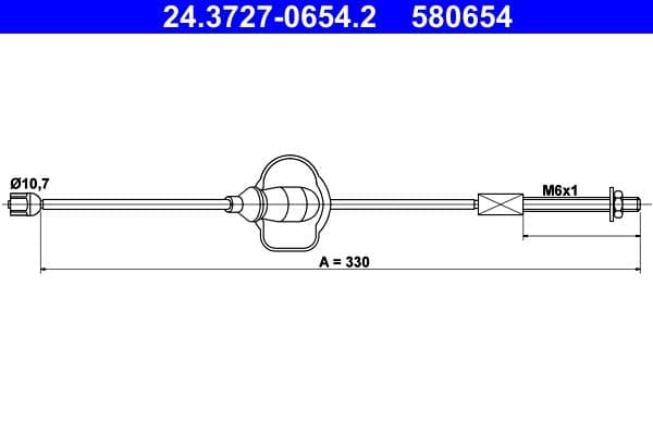 Cablu, frana de parcare ATE 24.3727-0654.2