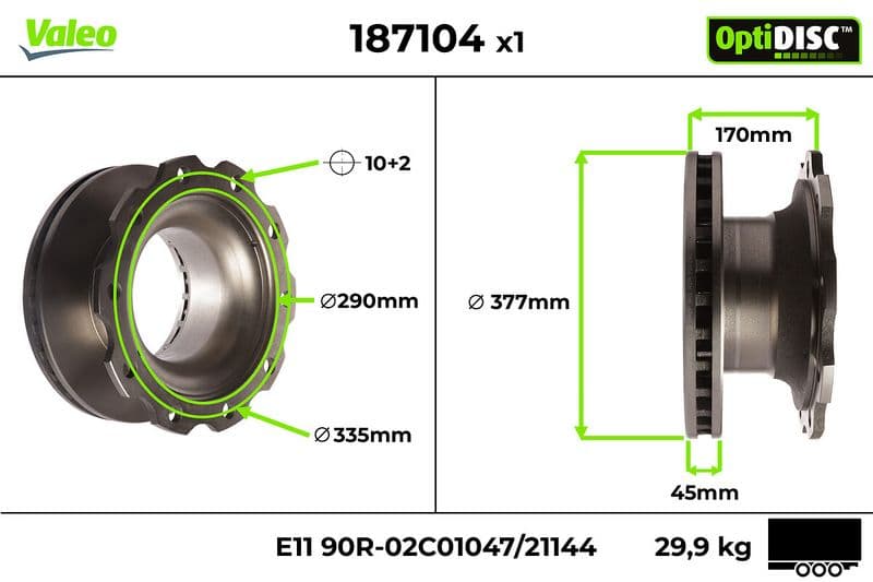 Disc frana VALEO 187104