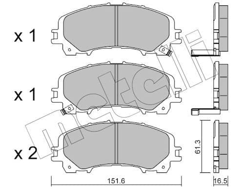 set placute frana,frana disc METELLI 22-1082-0