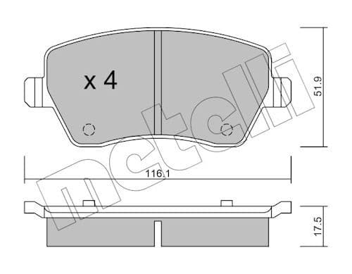set placute frana,frana disc METELLI 22-0485-0