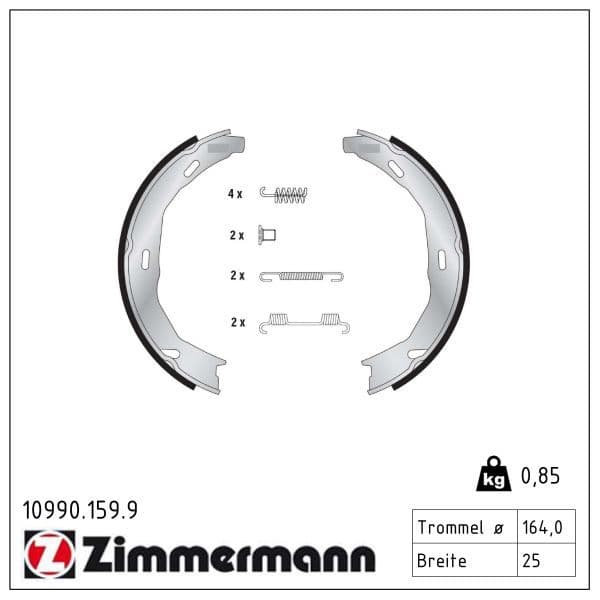Set saboti frana, frana de mana ZIMMERMANN 10990.159.9