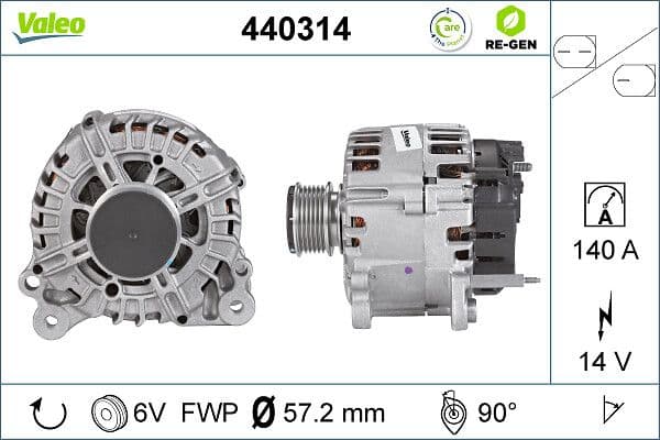 Generator / Alternator VALEO RE-GEN REMANUFACTURED 440314