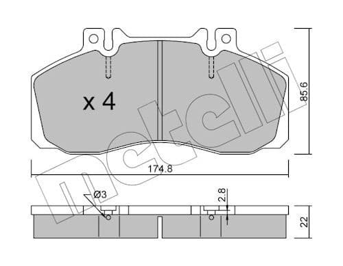 set placute frana,frana disc METELLI 22-0267-0
