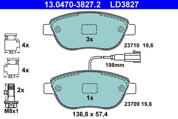 set placute frana,frana disc ATE Ceramic 13.0470-3827.2