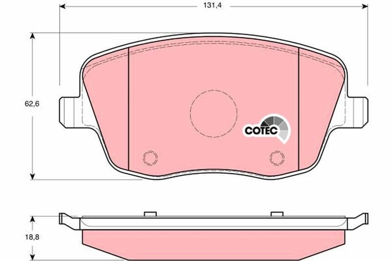 set placute frana,frana disc TRW COTEC GDB1414
