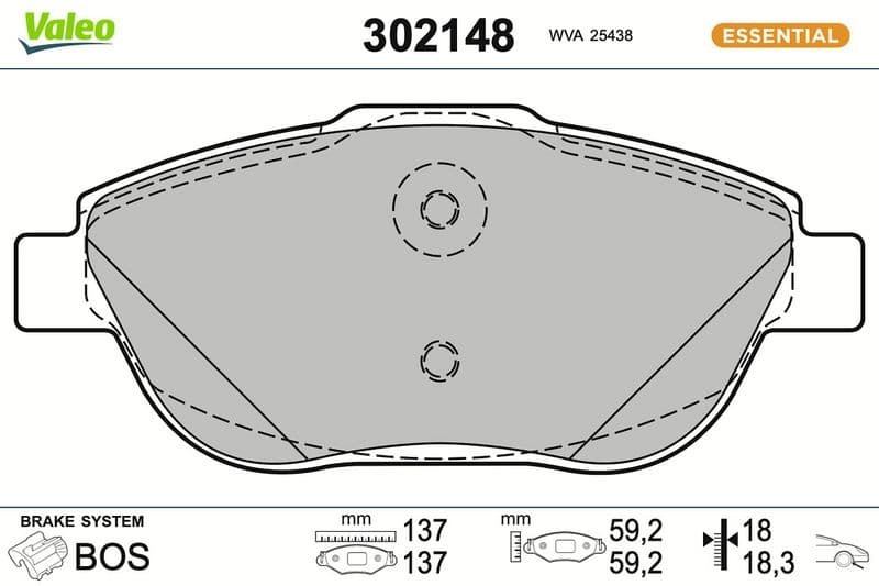 set placute frana,frana disc VALEO 302148