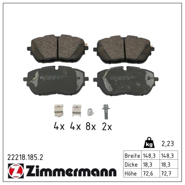 set placute frana,frana disc ZIMMERMANN 22218.185.2