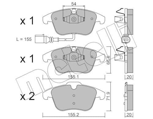 set placute frana,frana disc METELLI 22-0675-1