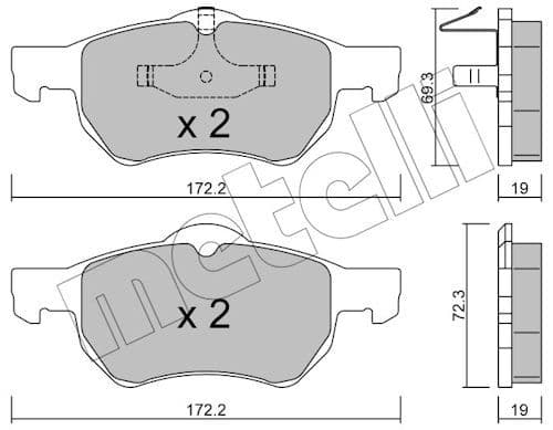 set placute frana,frana disc METELLI 22-0523-0