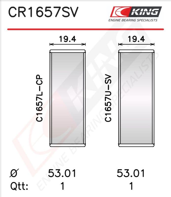 Cuzinet bielă KING CR1657SV0.25