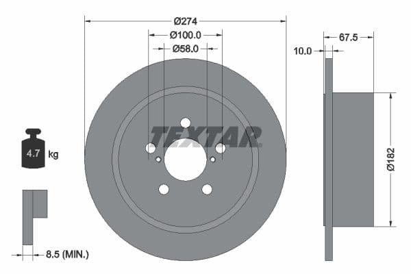 Disc frana TEXTAR 92167800