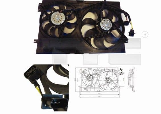 Ventilator, radiator TYC 837-0024