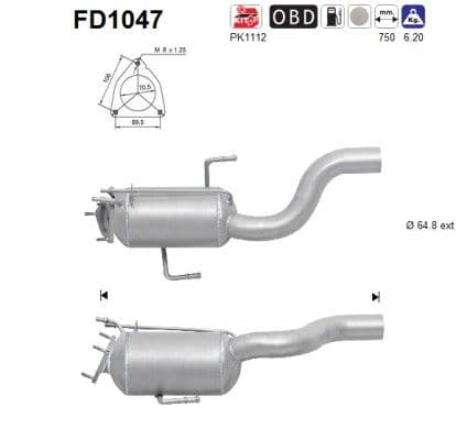 Filtru funingine/particule, sist.de esapament AS-PL FD1047